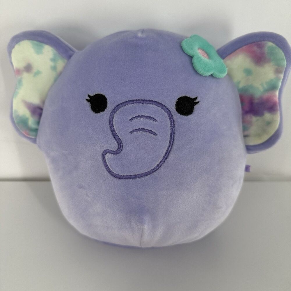 Squishmallows Anjali the Elephant 8" Plush Lavender Purple Tie Dye Ears  2024